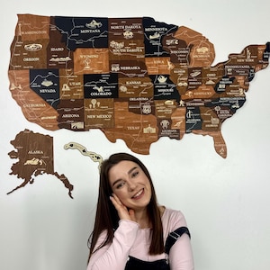 Push pin US map home decor, USA Wooden Wall Map, Wood Map Of United States, US Travel Map, Us map wooden, Map of america with pins