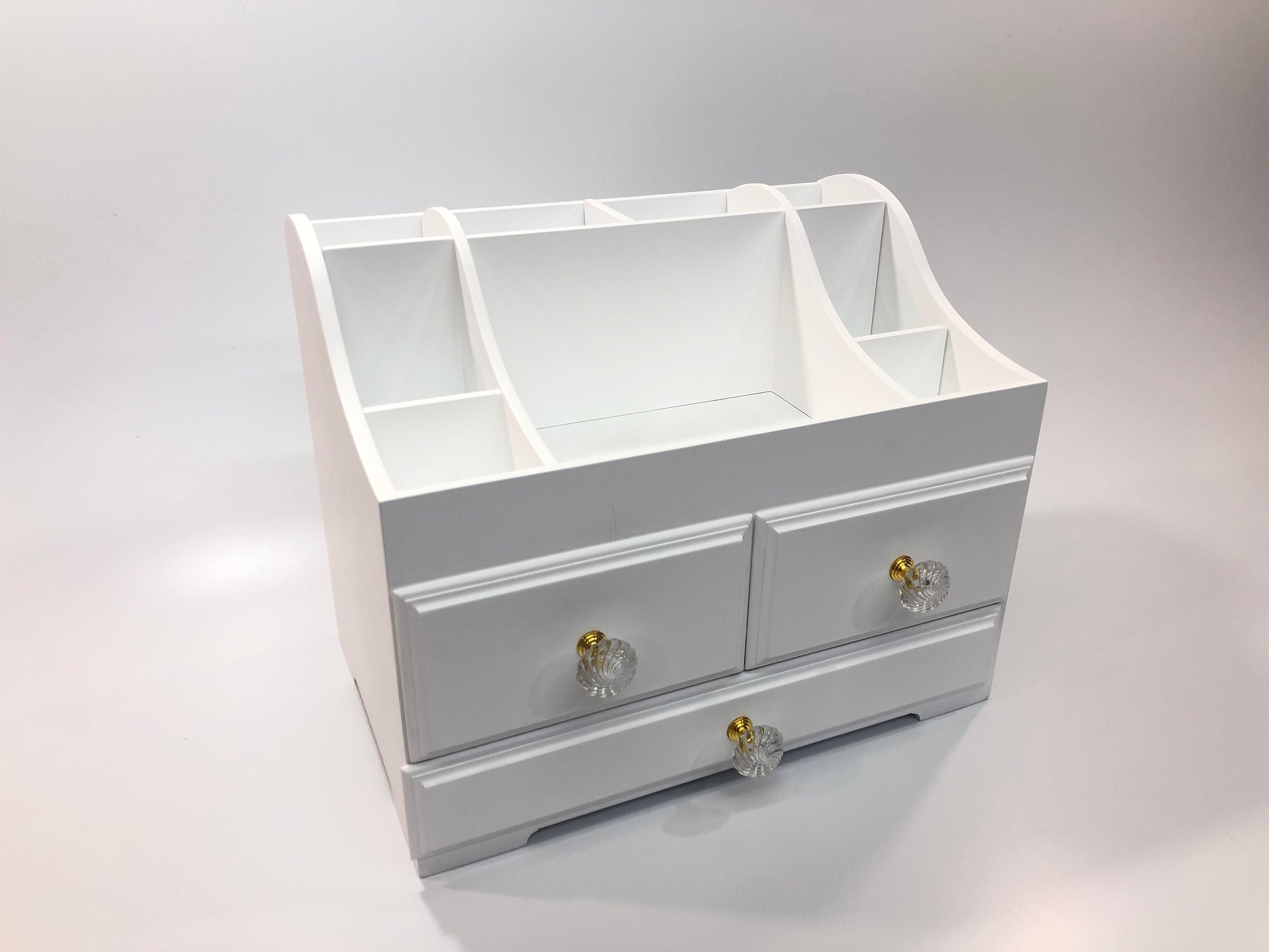 Wooden makeup organizer Makeup organizer wood Vanity makeup Etsy