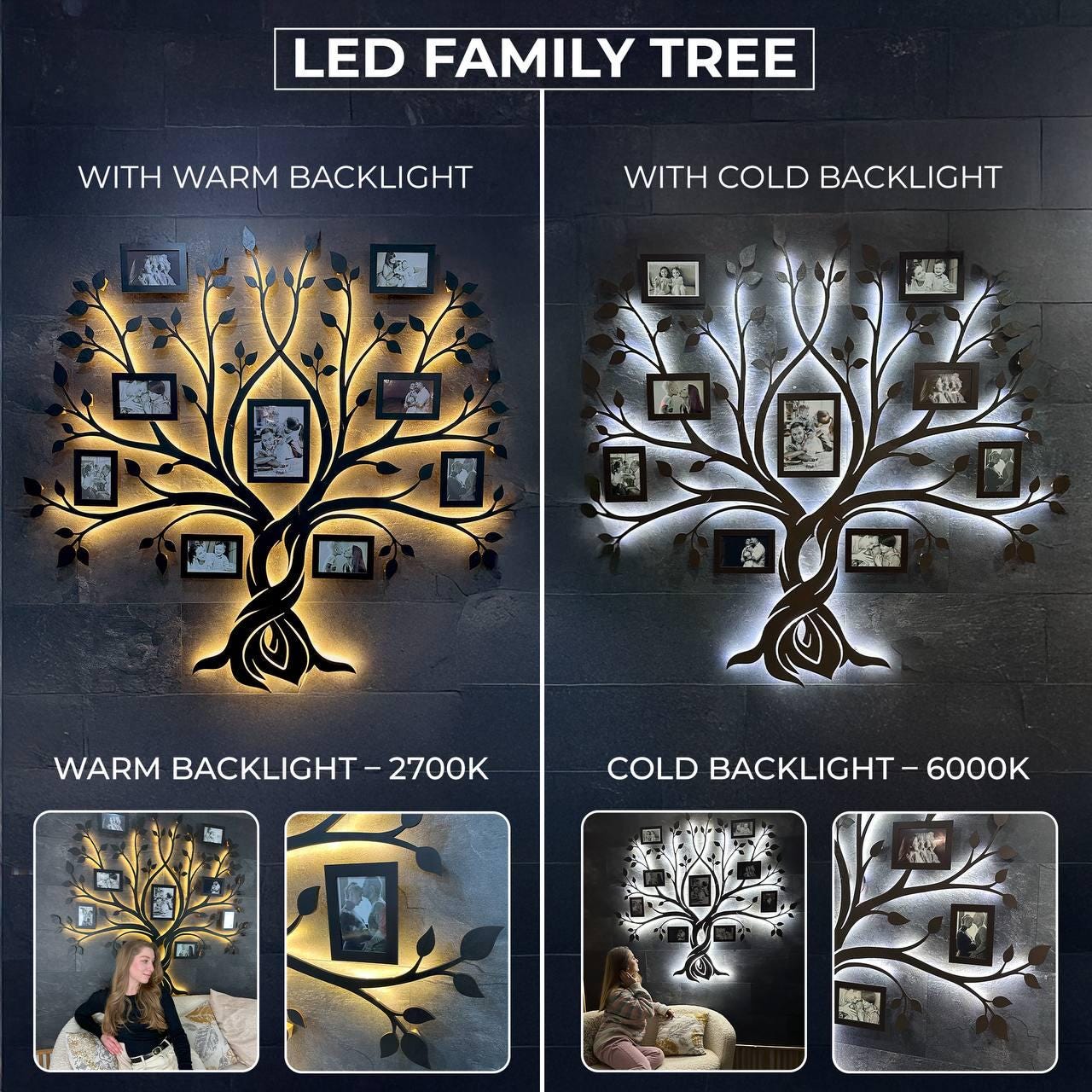 Custom Family Tree, Wooden Family Tree Frames, Family Tree Wall Art ...