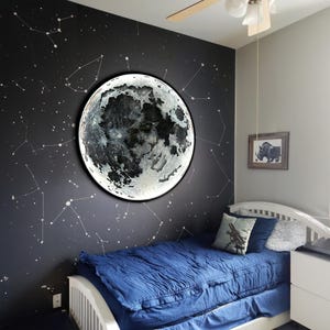 LED-Wanddekoration für Schlafsäle, Mond mit LED, mondförmiges LED-Licht, einzigartiges himmlisches Wohndekor, LED-Wanddekoration für das Zimmer des Sohns