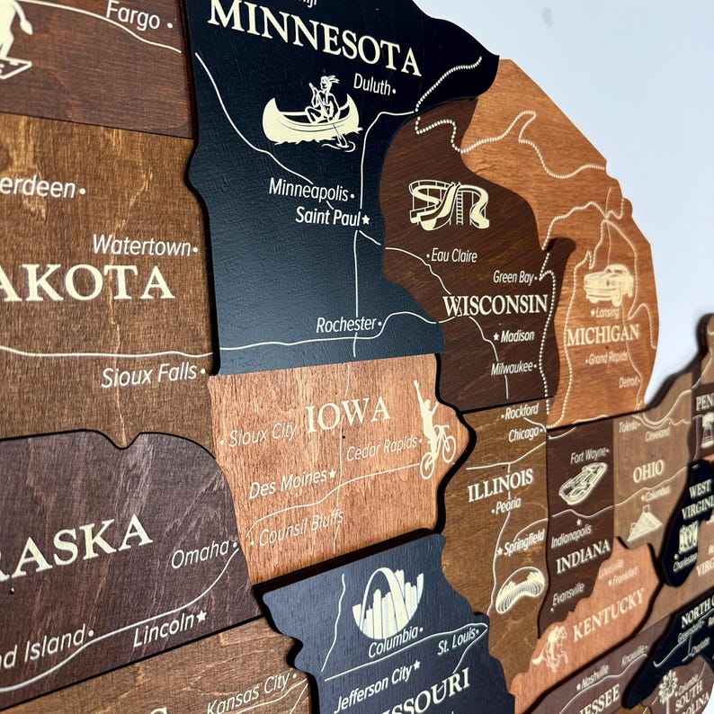 Exciting Wooden Map Of Usa Photos
