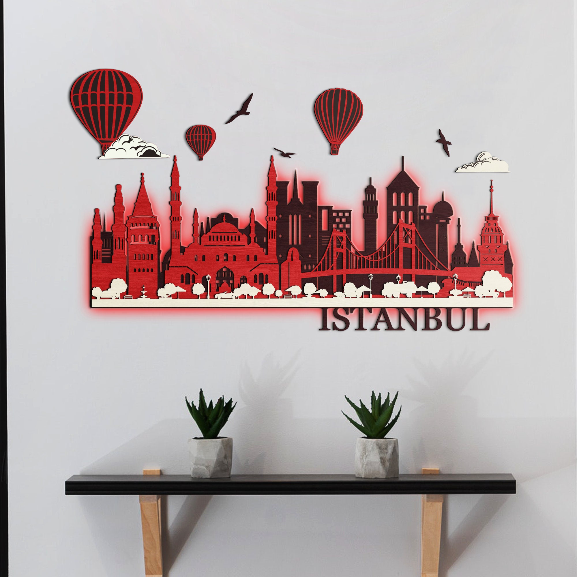 Istanbul Art Wall LED Sign, 3D LED Light Wall Decoration, Handmade Decor  For Living Room, Bedroom, Office, Home Library - Etsy 日本