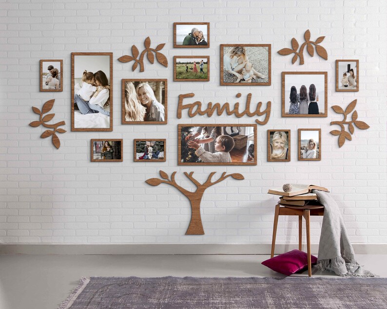 Personalized Family Tree Wall Art Photo Collage Custom Family Etsy