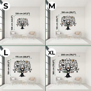 Geführte Fotocollage, hölzerner Stammbaum, Familienfotorahmen, 1. Hochzeitstaggeschenk, geführte Wanddekoration Bild 6