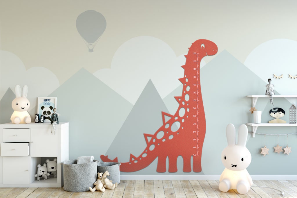 Dino Wall Art Height Chart Wooden Growth Chart Wooden Height Etsy