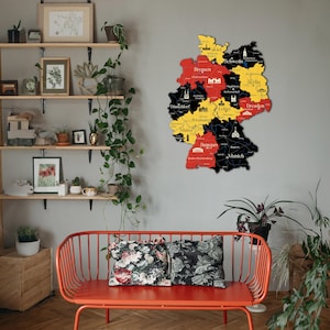 Deutschlandkarte, 3D Wooden Map Of Germany, Deutschland Map, Wooden Wall Art Map