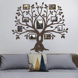 Wood family tree for wall, Wood family tree wall decor, Family Photo Collage, Family tree wall pictures, Couple photo frame