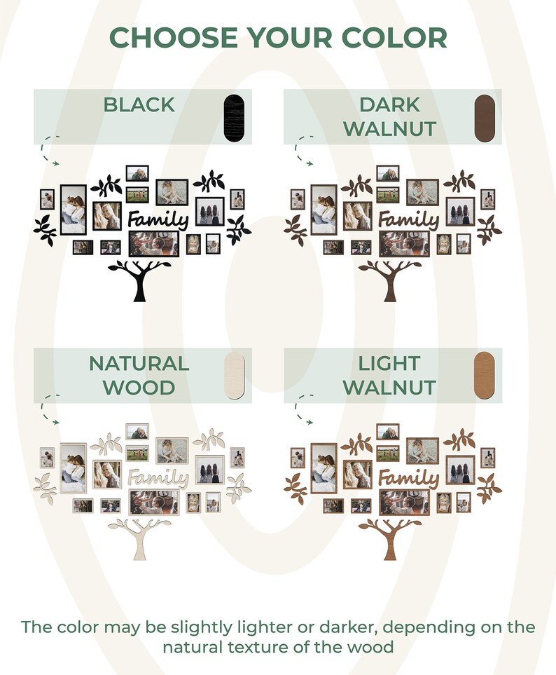 Large Family Tree Wooden Wall Decal Family Tree Wall Sticker Etsy