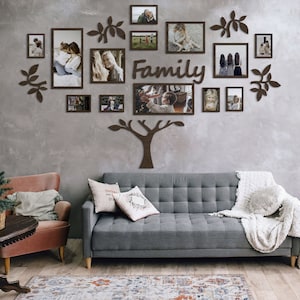 Foto Frames Wall Collage, Wooden Artwork For Home Decor, Large Family Tree Wooden Wall Decal, Family Tree Wall Sticker, Wooden Tree Of Life