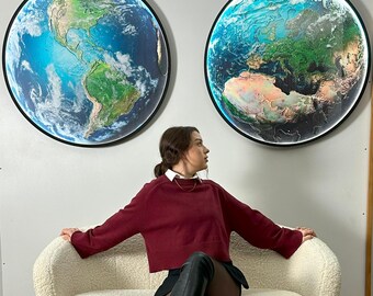 雰囲気のある地球儀ライト、3D LED地球儀装飾、壁掛け式地球儀ランプ
