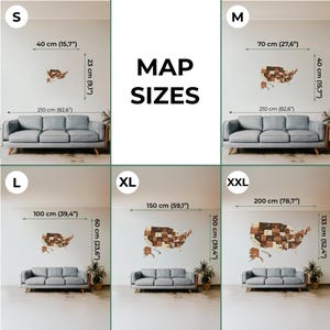 Große 3D USA Holzkarte mit berühmten Sehenswürdigkeiten, tolles Reisegeschenk Bild 4