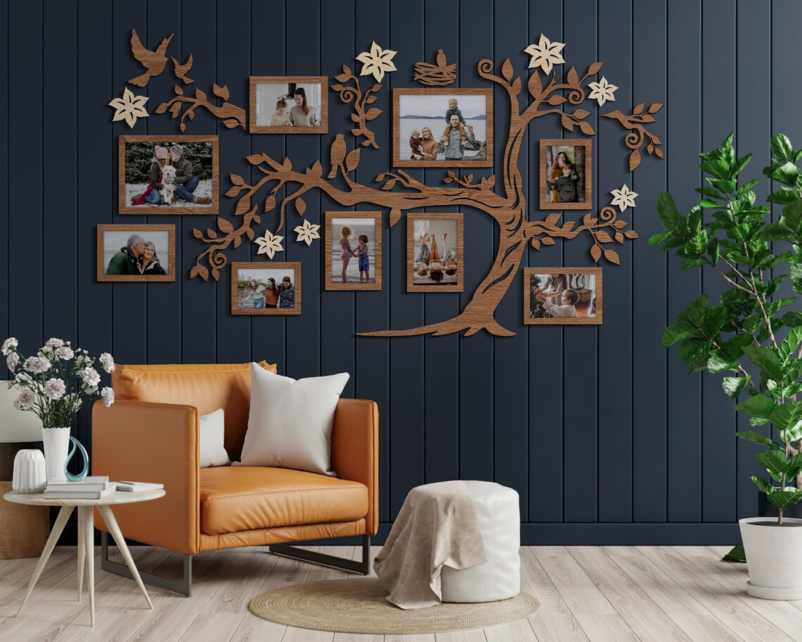 Large Photo Collage Tree Floral Tree Of Life Wall Etsy