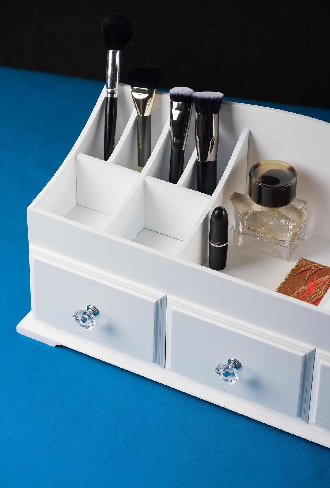 Bathroom Vanity Makeup Storage Box With Drawers Desk Etsy