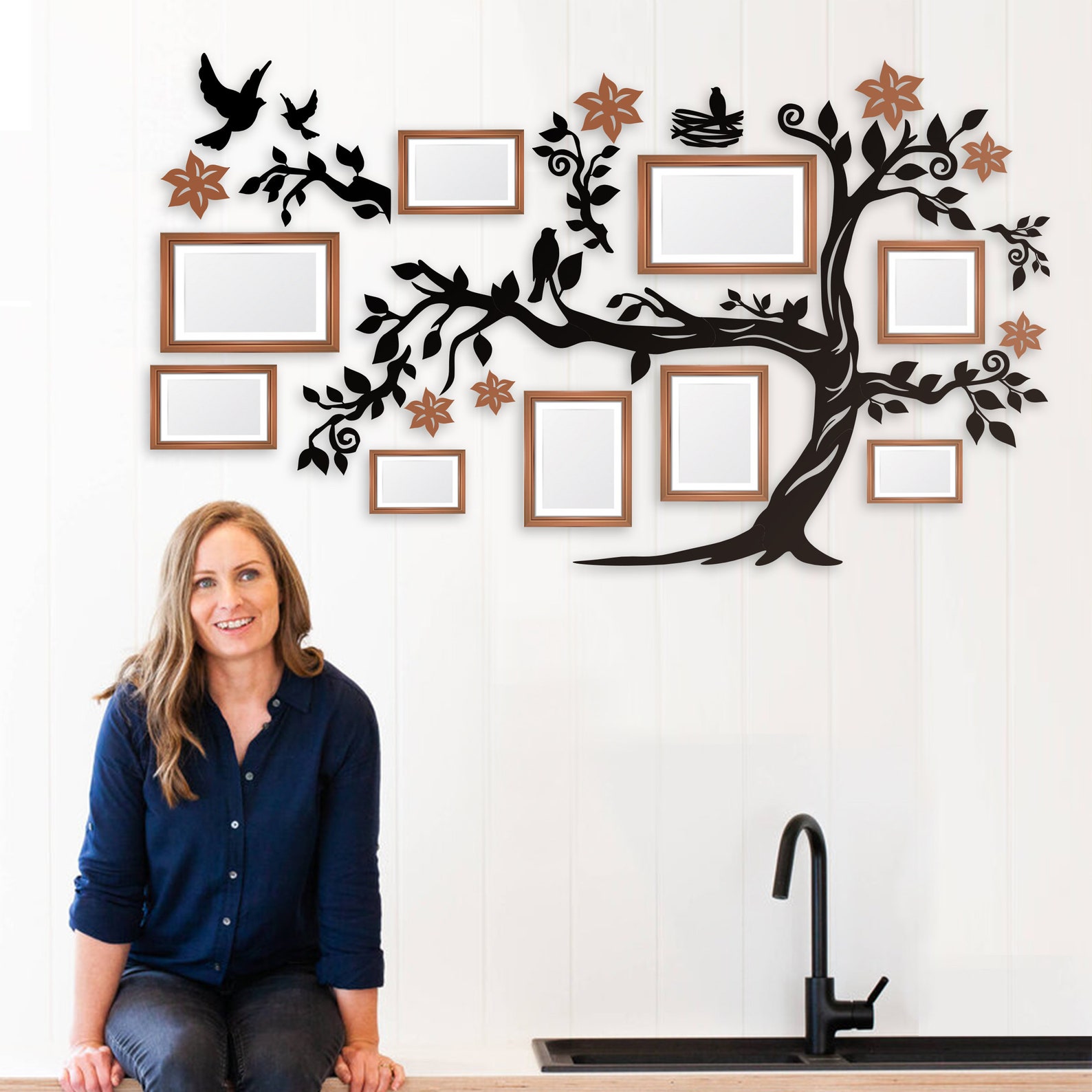 Large Family Tree With Photo Frames Wall Decorations for Etsy