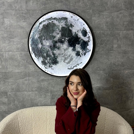 Adesivo da parete con luna piena, grande adesivo in vinile con luna, decorazione per camera da letto per bambini - Italia