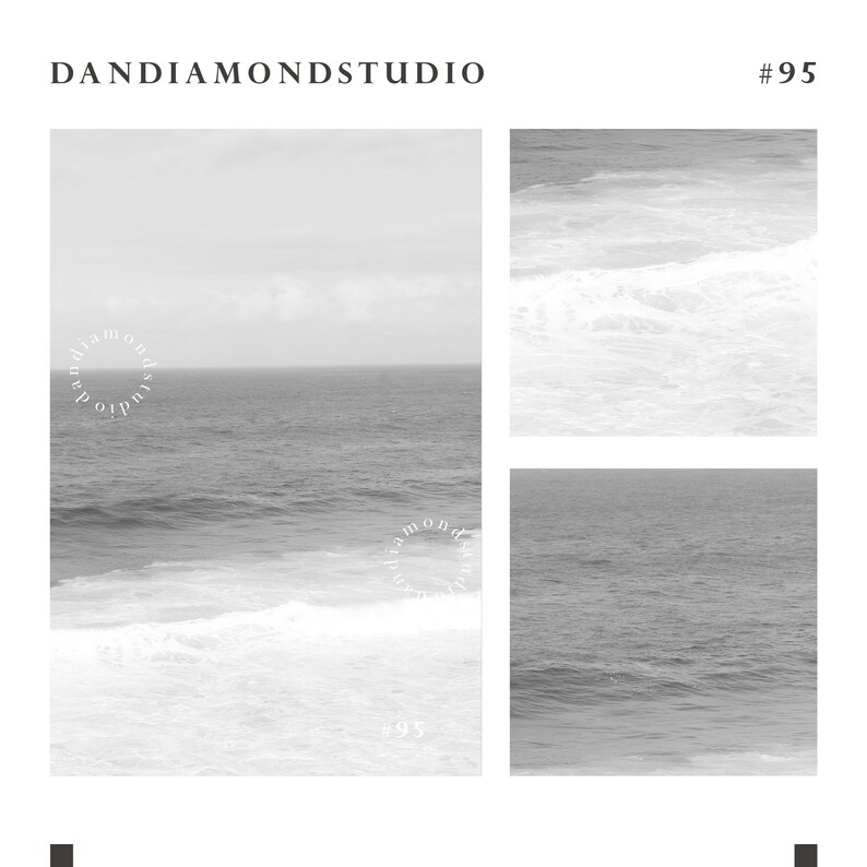 Black and White Beach Photos Digital Print Monochrome Wall | Etsy