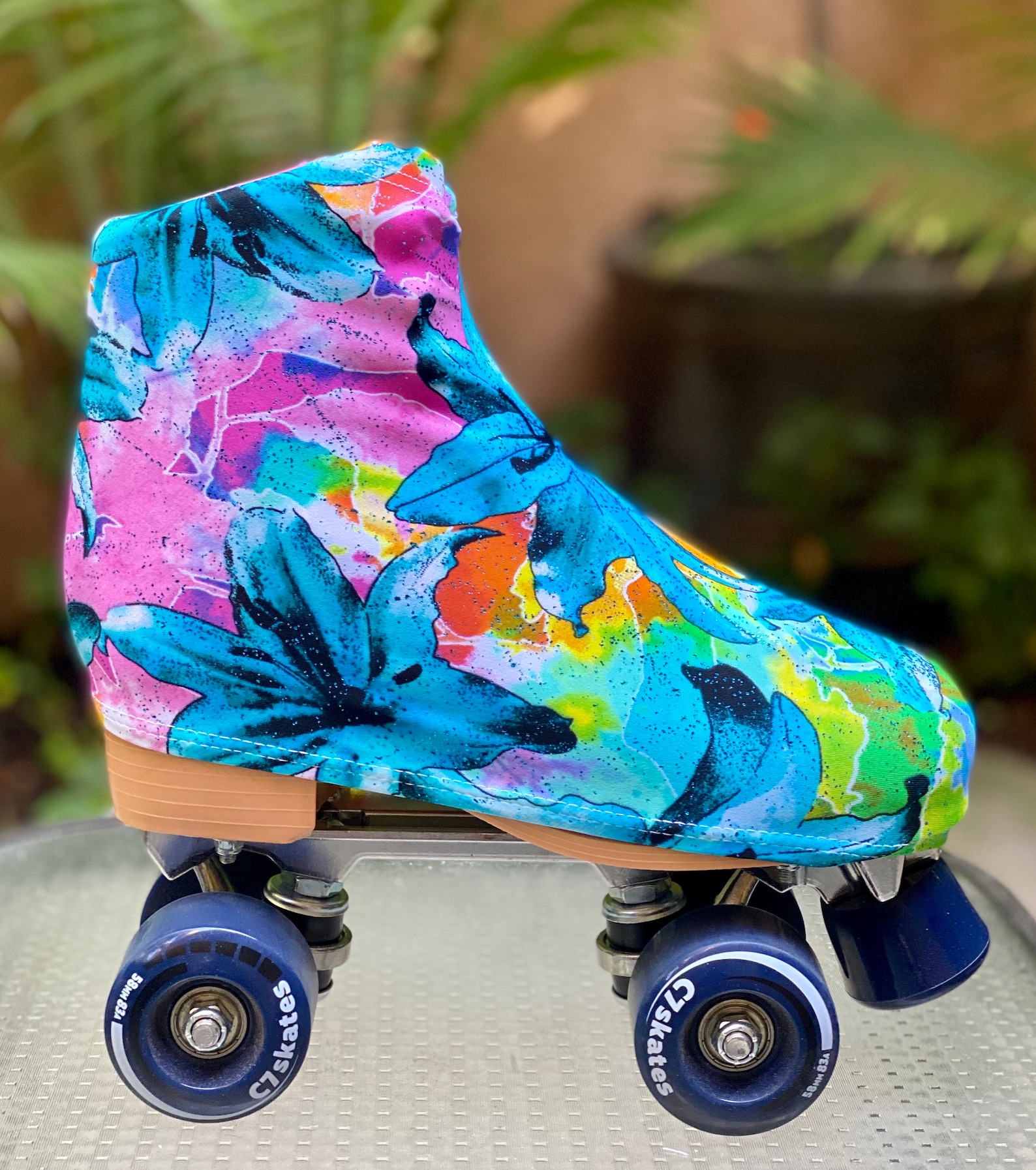 Roller Skate Boot Covers Aqua Garden Etsy
