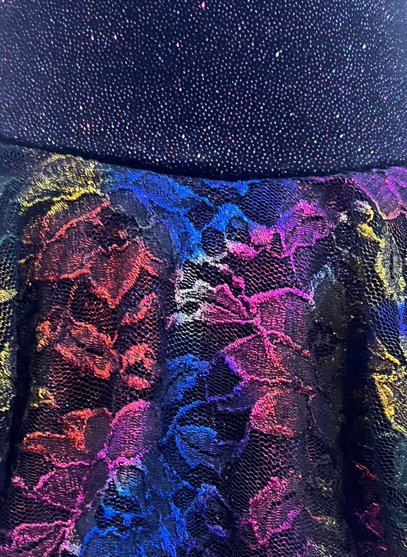 Ice Skating Dress, Roller Skating Dress Velvet/Lace - Black image 4