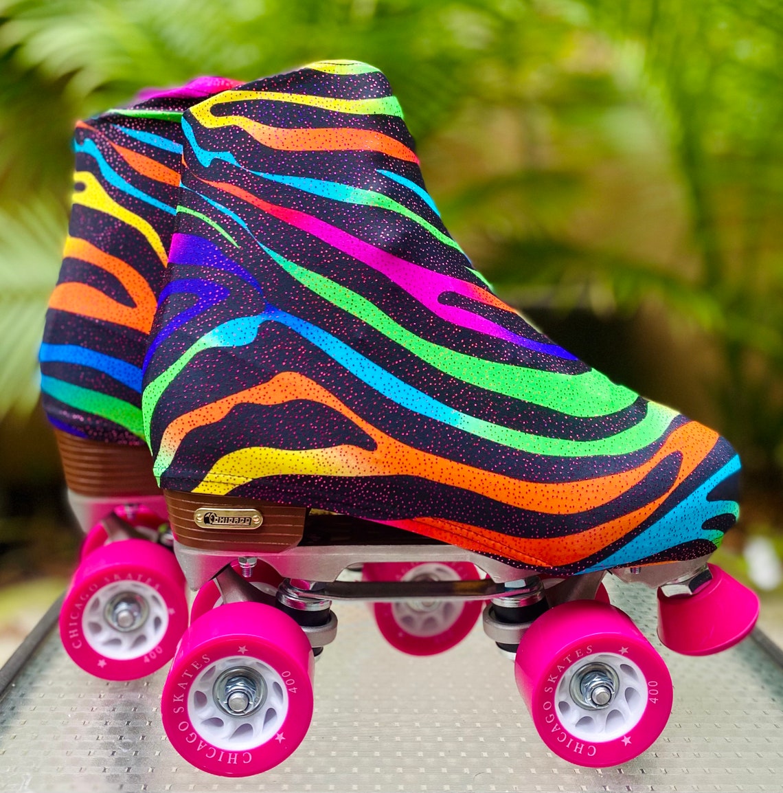 Roller Skate Boot Covers Vivid Zebra UV Glow Etsy