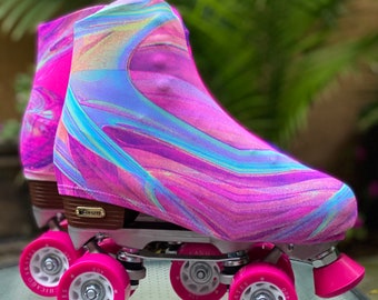 Roller Skate Boot Covers - Magenta Art