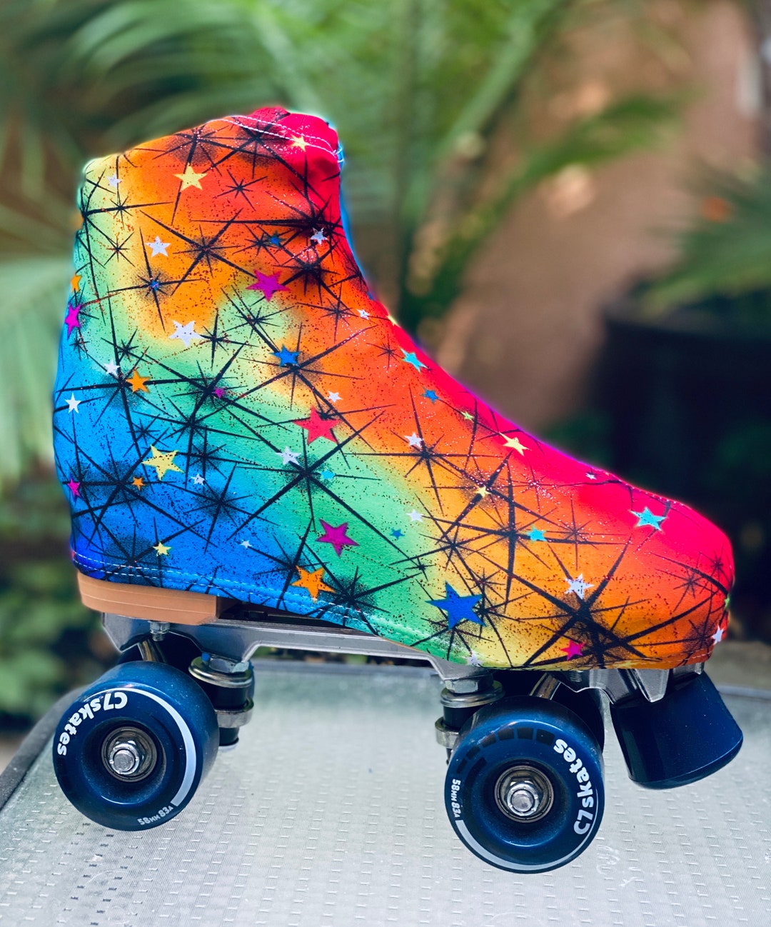Roller Skate Boot Covers Rainbow Etsy