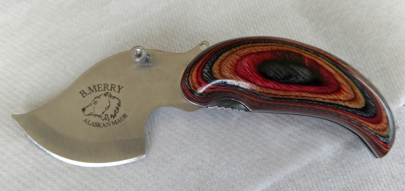 Handmade in Alaska Pocket Ulu Folding Knife 440 Stainless | Etsy