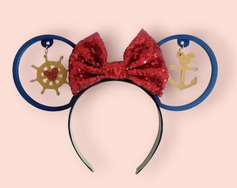 3D Printed Mouse Ears, Steamboat Anchor Dangle, Cruise Inspired