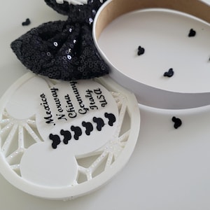 Snap & Play Drinking Around The World Showcase Ears, 3D Printed Epcot Drink Game Ear Headband white/black