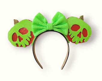Poison Apple Villain Ears, 3D Printed Mouse Ears, Halloween