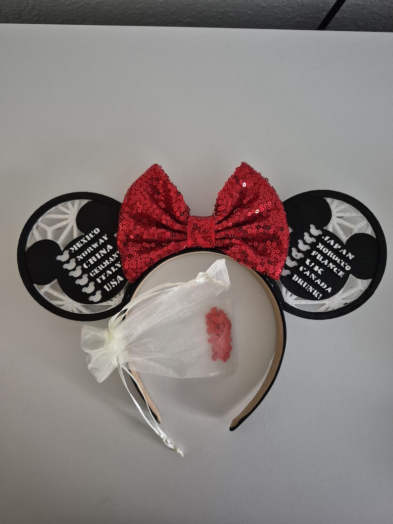 Snap & Play Drinking Around The World Showcase Ears, 3D Printed Epcot Drink Game Ear Headband image 4