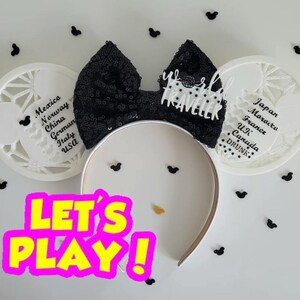 Snap & Play Drinking Around The World Showcase Ears, 3D Printed Epcot Drink Game Ear Headband image 5
