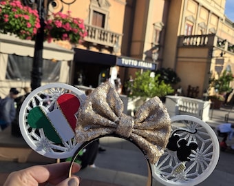 Epcot World Showcase Mouse Ears, 3D Printed Country Flag, Drink Mickey