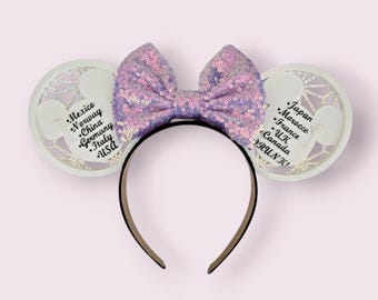 Epcot Drinking Around the World Mouse Ears: 3D Printed Showcase Ears