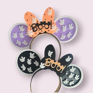 3D gedrucktes Halloween Happy Haunts Geist Maus Ohren Stirnband