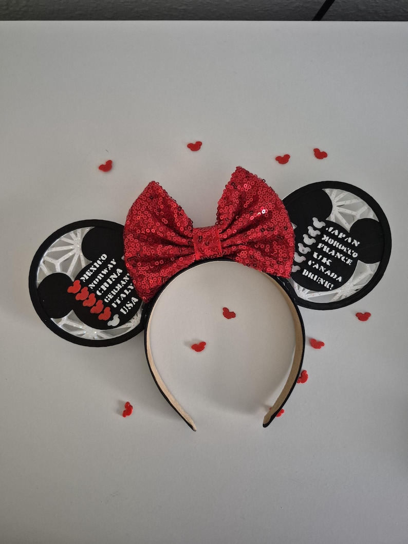 Snap & Play Drinking Around The World Showcase Ears, 3D Printed Epcot Drink Game Ear Headband image 11