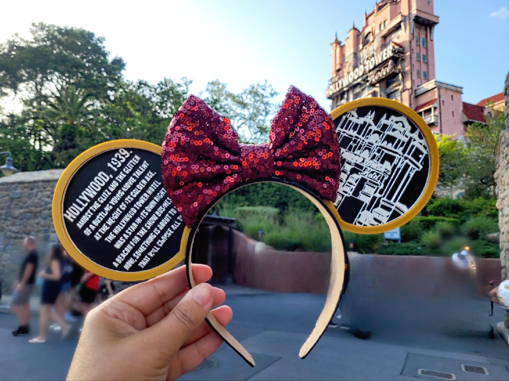 Serre-tête Oreilles De Minnie Mouse Disney - Tour De La Terreur - Neuf Avec étiquettes