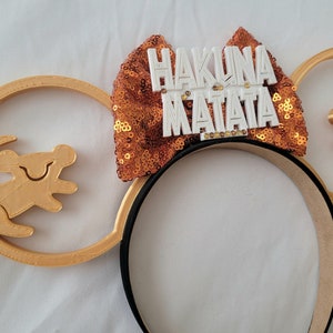 Simba Lion Silhouette Hakuna Matata Ears, 3D Printed Mouse Ears