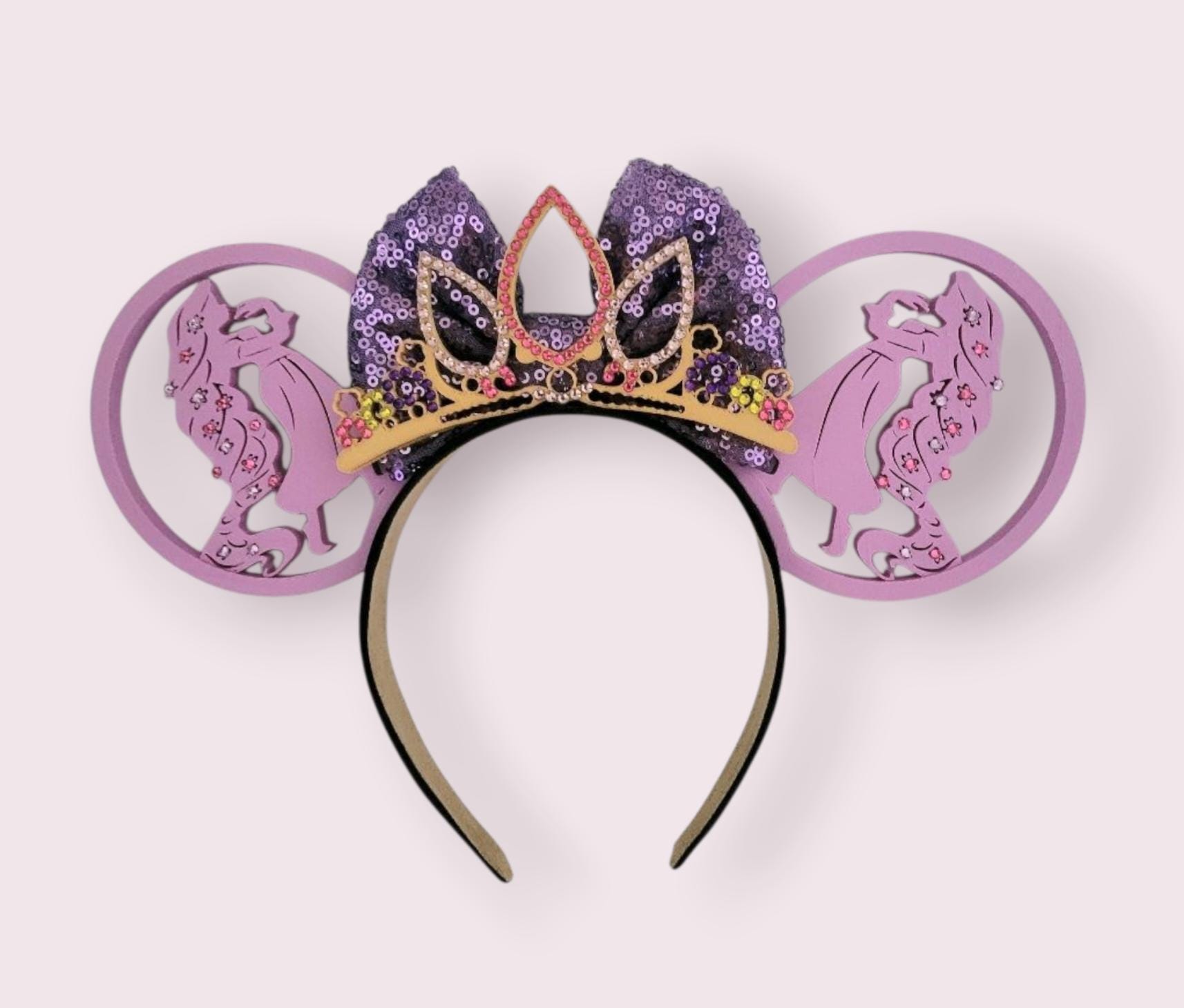 Disney Rapunzel rhinestone 3D printed custom Minnie Mouse ears Rapunzel Mickey Ears 3d Print - Etsy main image 3