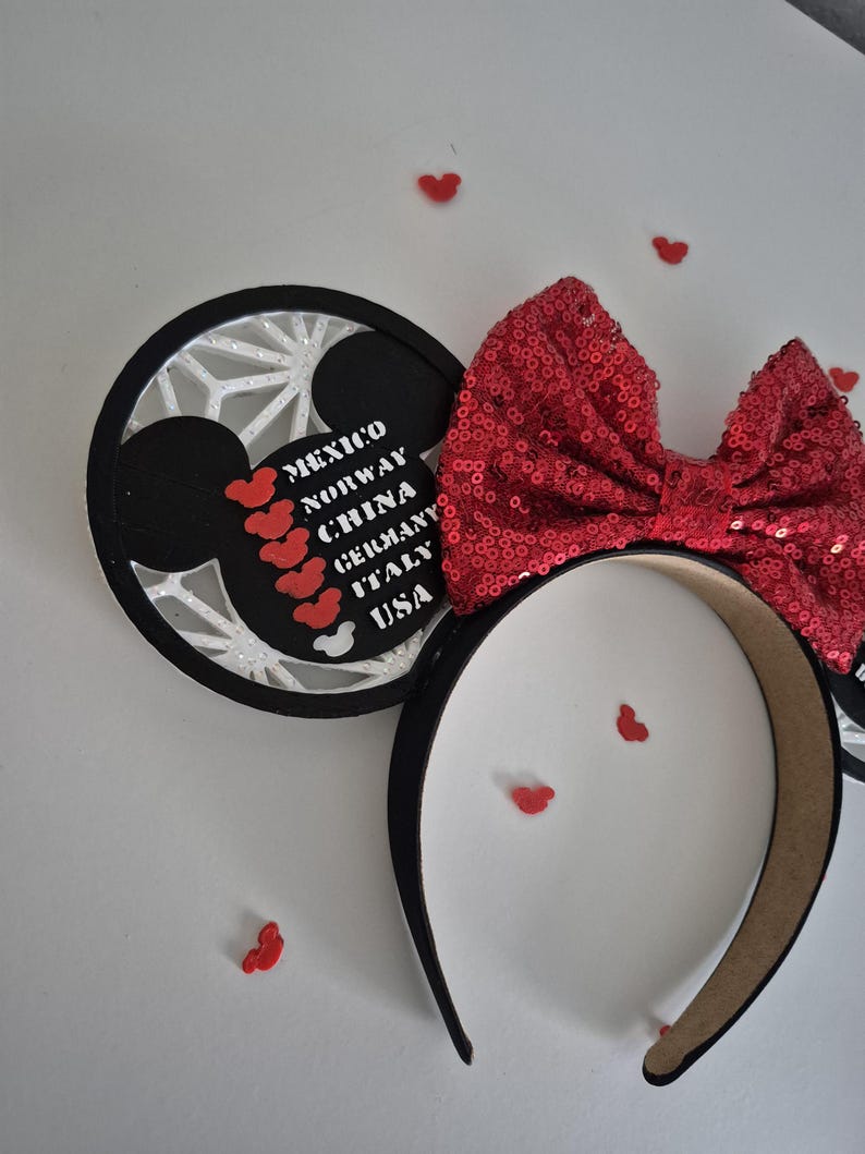 Snap & Play Drinking Around The World Showcase Ears, 3D Printed Epcot Drink Game Ear Headband image 2