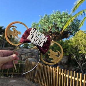 Simba Lion Silhouette Hakuna Matata Ears, 3D Printed Mouse Ears
