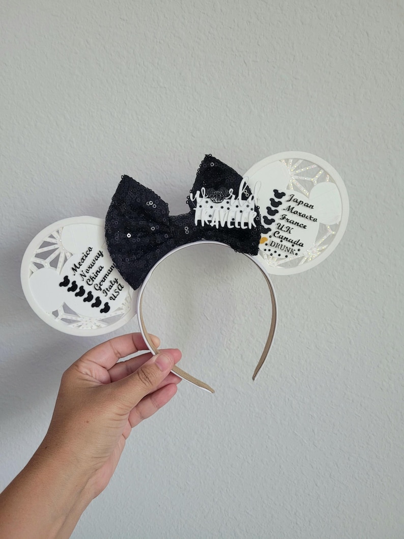 Snap & Play Drinking Around The World Showcase Ears, 3D Printed Epcot Drink Game Ear Headband image 10