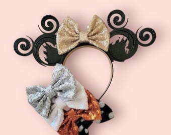 Spiral Castle Gothic Ears, 3D Printed Halloween/Villain Mouse Ears