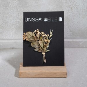 Carte avec fleurs séchées, carte de condoléances, vie bohème, porte-carte, carte de deuil, carte pliante, papier de soie, carte funéraire, nature