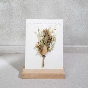 Fleurs séchées carte carte de sympathie Boho vivant porte-carte carte de sympathie carte pliante papier de soie carte funéraire Nature