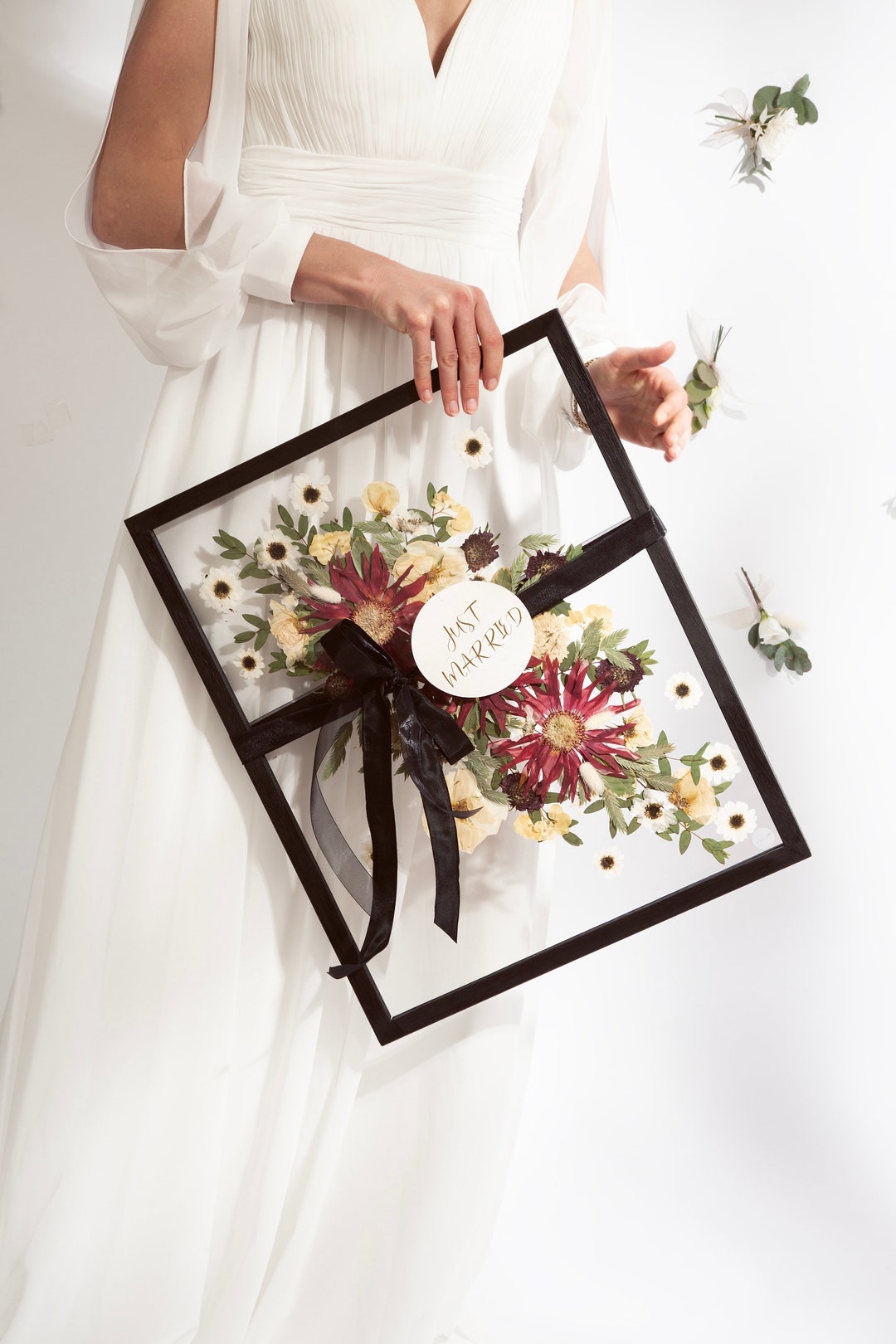 Bridal Bouquet in a Picture Frame, Boho Wedding, Bridal Bouquet Box