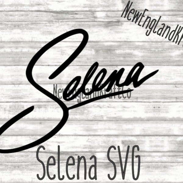 Classic 90s Selena Q. Signature Clip SVG/PNG