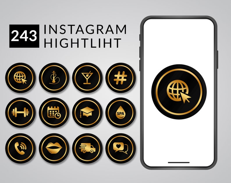 243 Gold Highlights Instagram Covers Instagram Highlight | Etsy