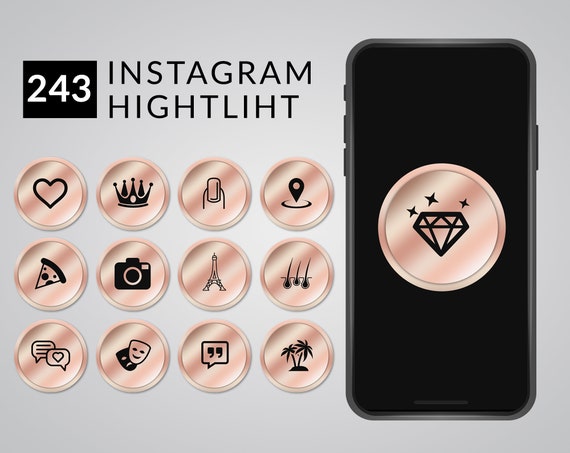 243 rose gold Instagram Highlight Covers Instagram Highlight | Etsy