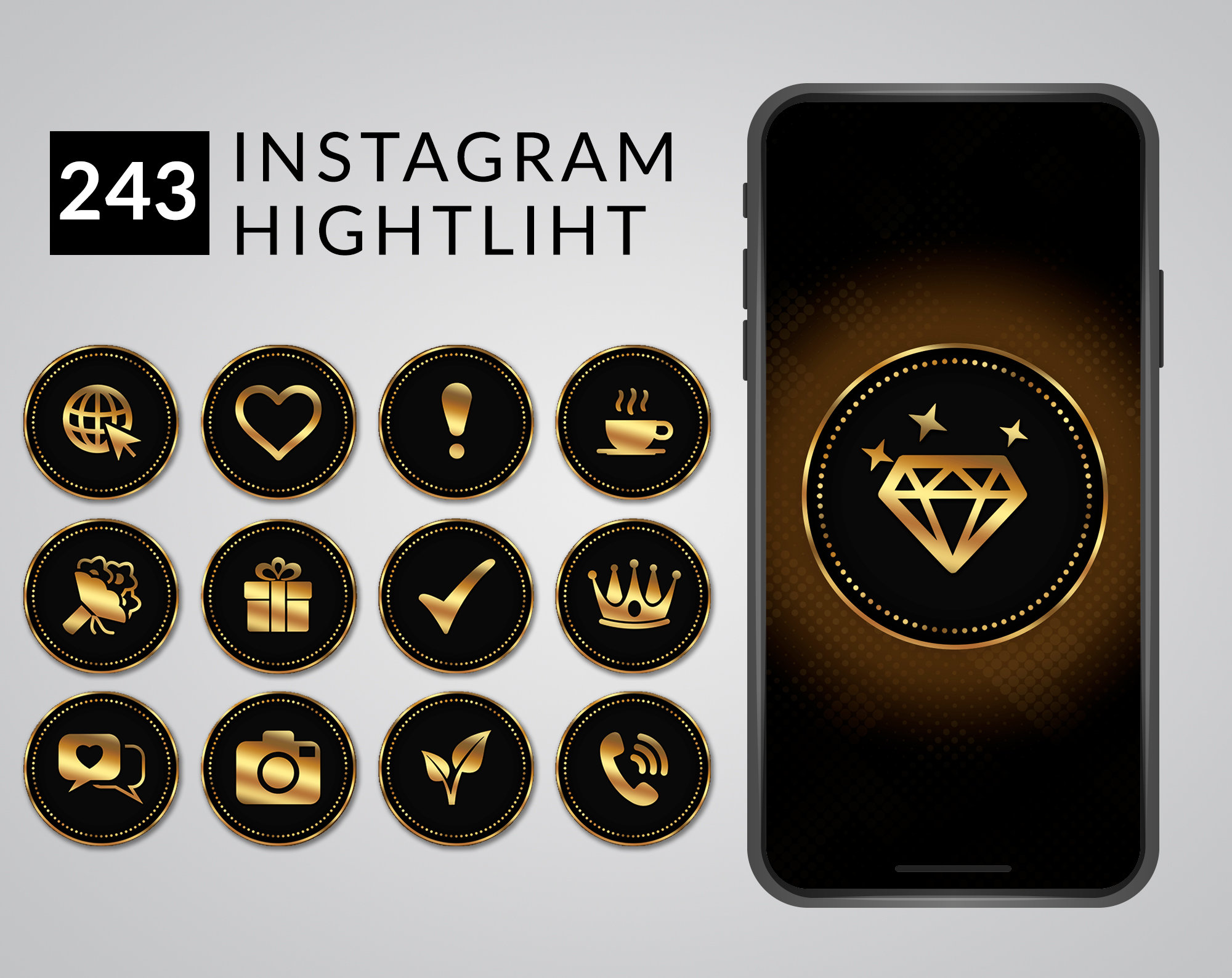 Gold highlights instagram covers Instagram highlight icons | Etsy
