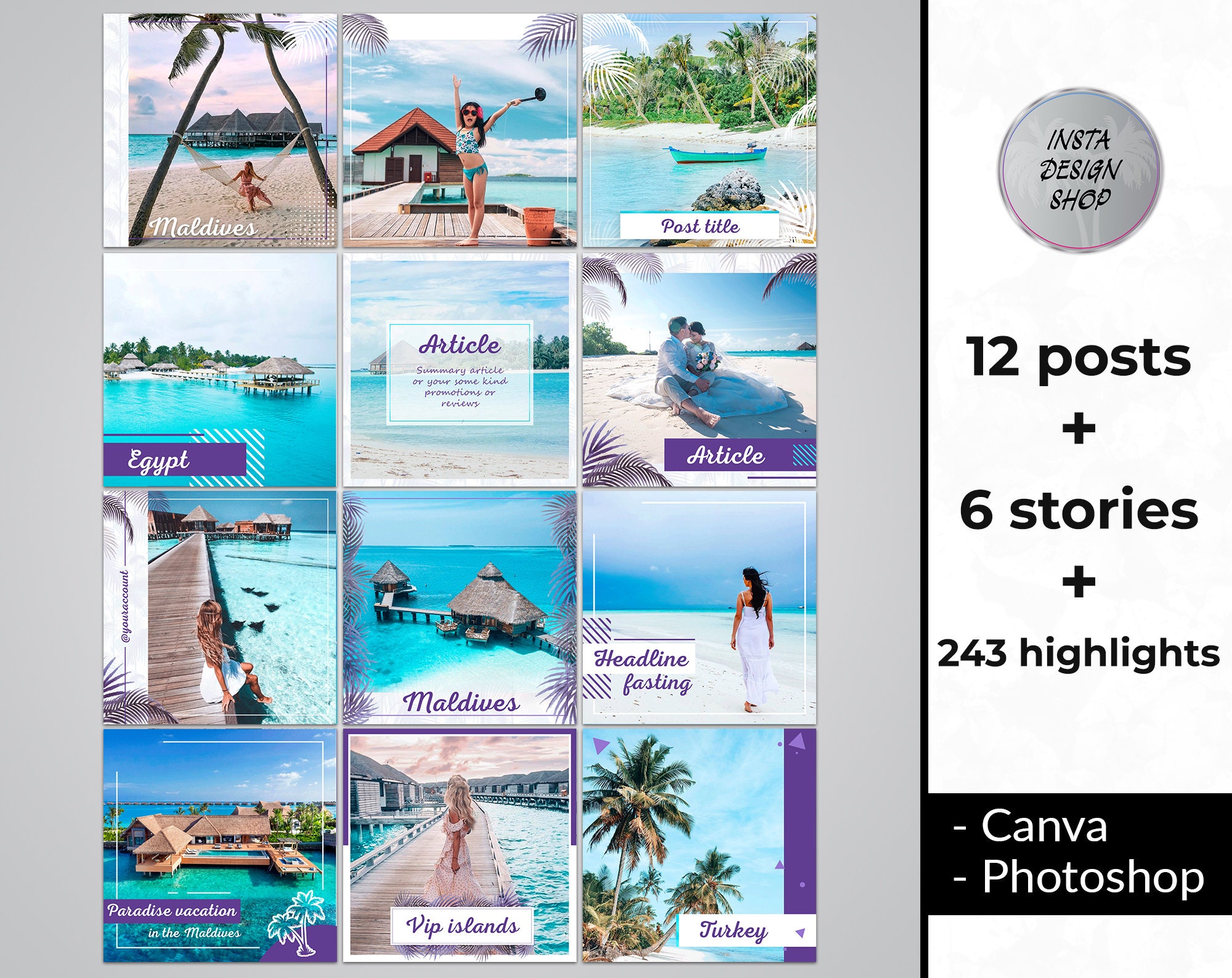 Travel Instagram Template Instagram Promotional Banner Etsy